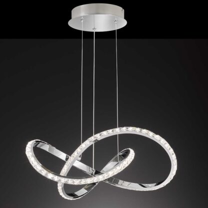 Pendellampa Prima, LED, kristall